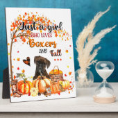 Funny Boxer Dog Pilgrim Hat Fall glücklich Thanksg Fotoplatte (Seite)