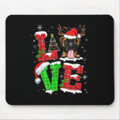 Funny Boxer Dog Tree Weihnachtslicht Weihnachten W Mousepad (Vorne)