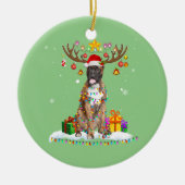 Funny Boxer Dog Weihnachtsfest T-Shirt ReindeWeihn Keramik Ornament (Vorne)