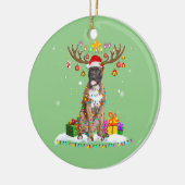 Funny Boxer Dog Weihnachtsfest T-Shirt ReindeWeihn Keramik Ornament (Links)