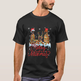Funny Boxer Dog Weihnachtslicht Weihnachten Weihna T-Shirt