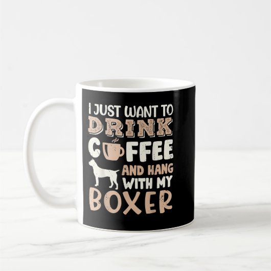 Funny Boxer Drink Kaffeehand mit Hunde Mama Gesche Kaffeetasse (Links)
