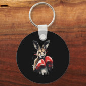 Funny Boxer Kangaroo mit Boxhandschuhen Kämpfen K Schlüsselanhänger (Vorderseite)