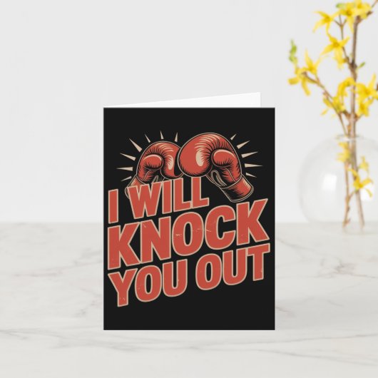 Funny Boxer klopfen Sie aus Boxhandschuhen ich wei Karte (Gelbe Blume)