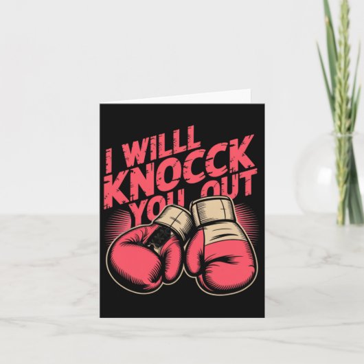 Funny Boxer klopfen Sie aus Boxhandschuhen ich wei Karte (Vorderseite)