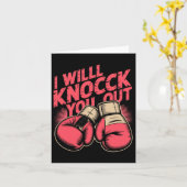 Funny Boxer klopfen Sie aus Boxhandschuhen ich wei Karte (Gelbe Blume)