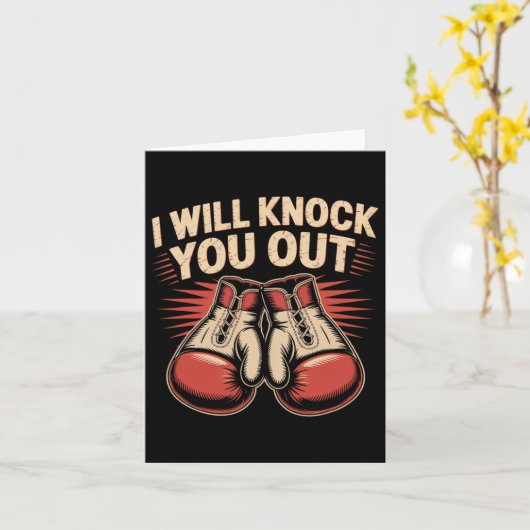 Funny Boxer klopfen Sie aus Boxhandschuhen ich wei Karte (Gelbe Blume)