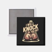 Funny Boxer klopfen Sie aus Boxhandschuhen ich wei Magnet (Vorderseite/Rückseite)
