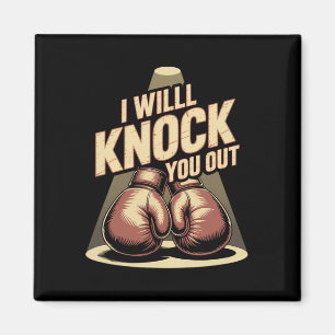Funny Boxer klopfen Sie aus Boxhandschuhen ich wei Magnet