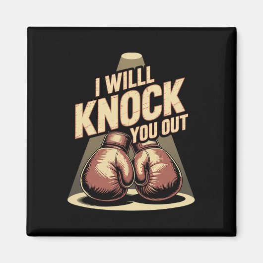 Funny Boxer klopfen Sie aus Boxhandschuhen ich wei Magnet (Vorne)