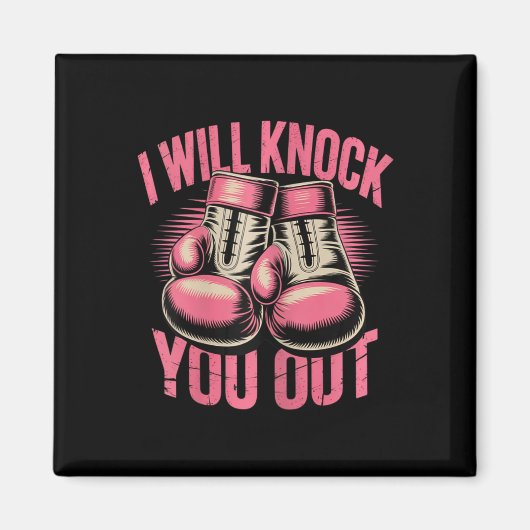Funny Boxer klopfen Sie aus Boxhandschuhen ich wei Magnet (Vorne)