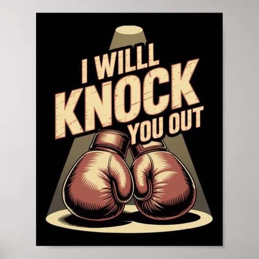 Funny Boxer klopfen Sie aus Boxhandschuhen ich wei Poster (Vorne)