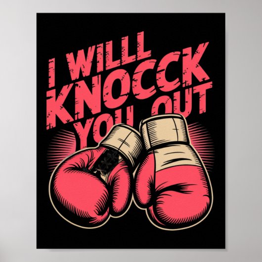 Funny Boxer klopfen Sie aus Boxhandschuhen ich wei Poster (Vorne)