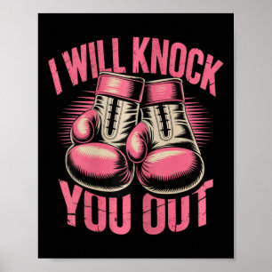 Funny Boxer klopfen Sie aus Boxhandschuhen ich wei Poster