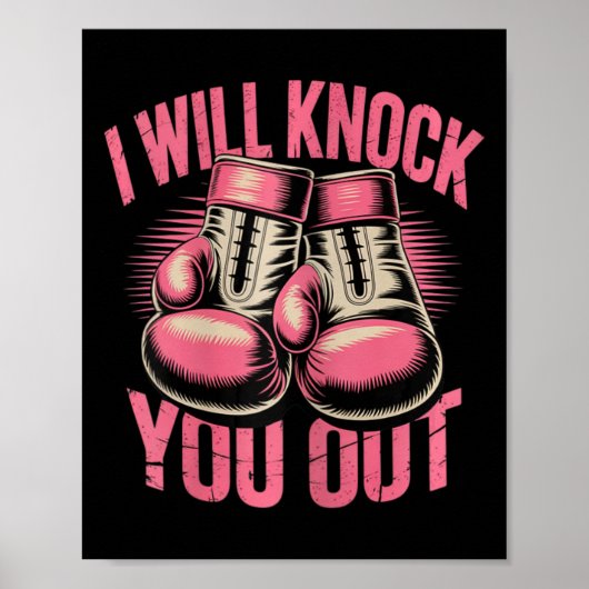 Funny Boxer klopfen Sie aus Boxhandschuhen ich wei Poster (Vorne)