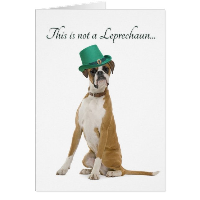 Funny Boxer Leprechaun Card (Vorne)