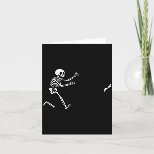 Funny Boxer Running Skeleton Halloween Karte (Vorderseite)