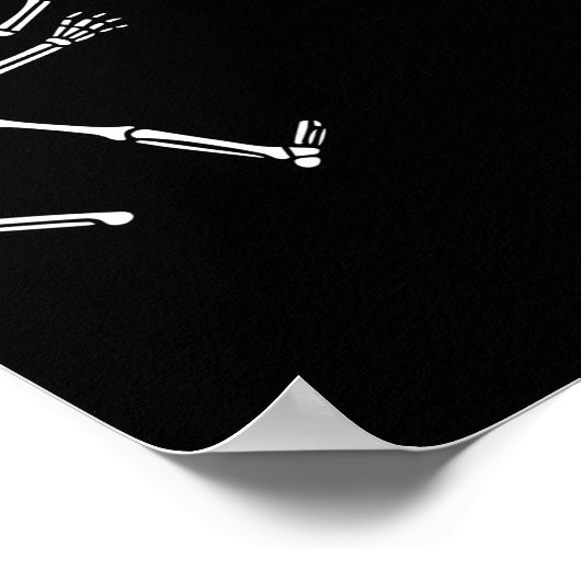 Funny Boxer Running Skeleton Halloween Poster (Ecke)