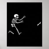 Funny Boxer Running Skeleton Halloween Poster (Vorne)