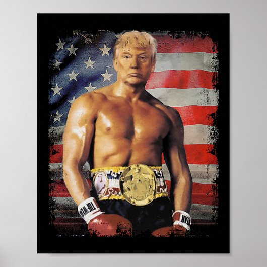Funny Boxer Trump Trump Rocky Meme Poster (Vorne)