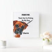 Funny Boxer Vater Frische Pasta machen Quadratische Wanduhr (Zuhause)