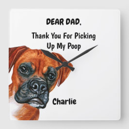 Funny Boxer Vater Frische Pasta machen Quadratische Wanduhr