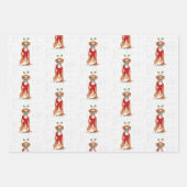 Funny Boxer Weihnachtshund und Urlaub Kariert Geschenkpapier Set (Vorderseite 2)
