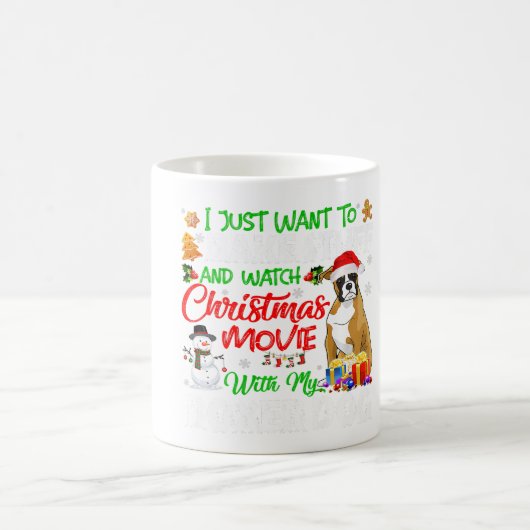 Funny Boxer Weihnachtsmannmütze Xmas Pet Lover Ges Kaffeetasse (Mittel)