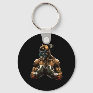 Funny Boxing Boxer Dog Geschenke für Männer Jungen Schlüsselanhänger