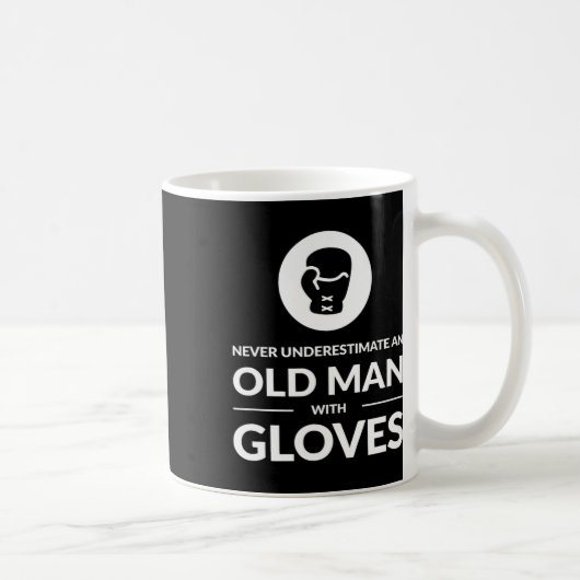 Funny Boxing Boxer Old Man T Shirt Geschenk Kaffeetasse (Rechts)
