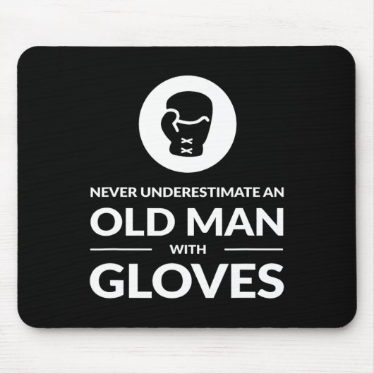Funny Boxing Boxer Old Man T Shirt Geschenk Mousepad (Vorne)