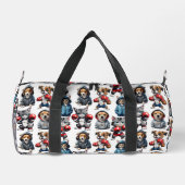 Funny Boxing Cat Dog Design Duffle Bag (Rückseite)