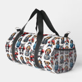 Funny Boxing Cat Dog Design Duffle Bag (Rechte Ecke)