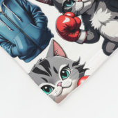 Funny Boxing Cat Dog Design Fleecedecke (Ecke)