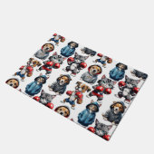 Funny Boxing Cat Dog Design Fußmatte (Schrägansicht)