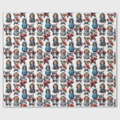 Funny Boxing Cat Dog Design Geschenkpapier (Flach)