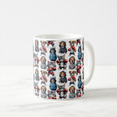 Funny Boxing Cat Dog Design Kaffeetasse (VorderseiteRechts)
