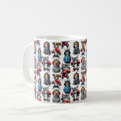 Funny Boxing Cat Dog Design Kaffeetasse (Vorderseite Links)