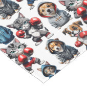 Funny Boxing Cat Dog Design Kurzer Tischläufer (Ecke)