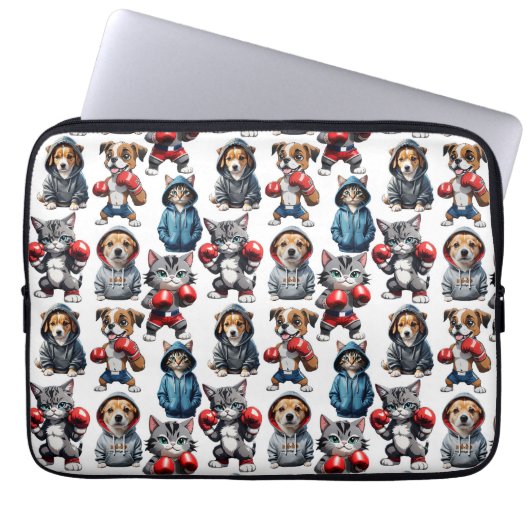 Funny Boxing Cat Dog Design Laptopschutzhülle (Vorderseite)