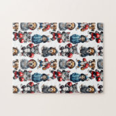 Funny Boxing Cat Dog Design Puzzle (Horizontal)