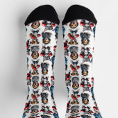 Funny Boxing Cat Dog Design Socken (Oben)