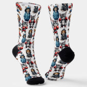Funny Boxing Cat Dog Design Socken (Gewinkelt)