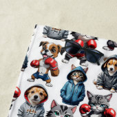 Funny Boxing Cat Dog Design Strandtuch (Beispiel)