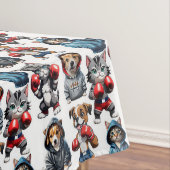 Funny Boxing Cat Dog Design Tischdecke (Beispiel)