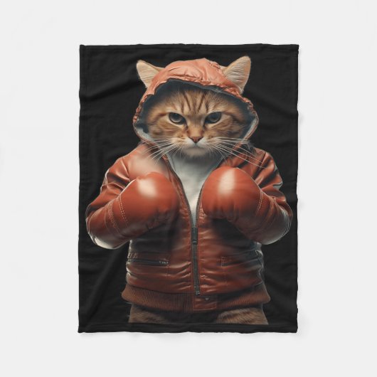 Funny Boxing Chat mit Boxhandschuhen für Damen Fleecedecke (Vorderseite)
