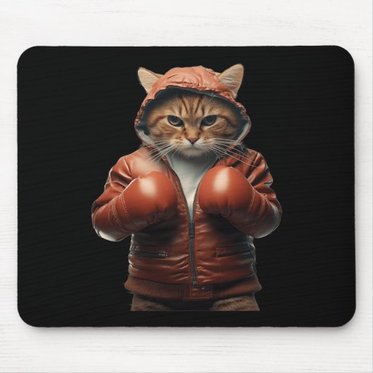 Funny Boxing Chat mit Boxhandschuhen für Damen Mousepad (Vorne)