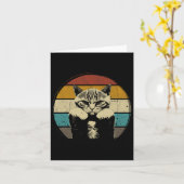 Funny Boxing Chat Vintag mit Boxhandschuhen Retro Karte (Gelbe Blume)