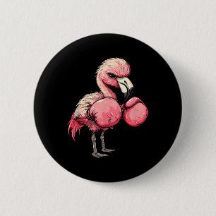 Funny Boxing Flamingo mit rosa Handschuhen Kinder  Button