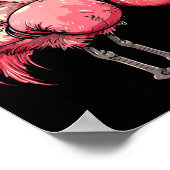 Funny Boxing Flamingo mit rosa Handschuhen Kinder Poster (Ecke)
